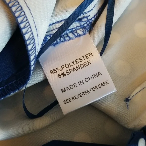 Lucy Paris Womens Wide Leg Blue White Polka Dot Pants Size Extra Large - Picture 12 of 13